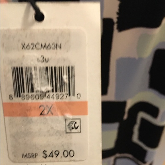 Calvin Klein Sleeveless Top/Shell - multicolored - 2X - NWT - Picture 2 of 6